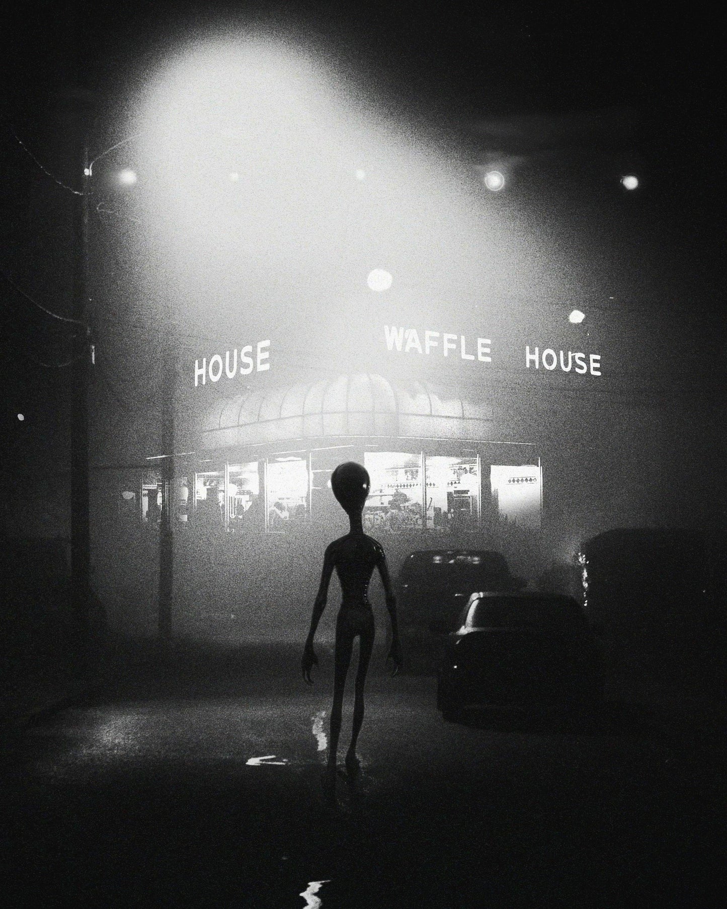 Lights Over The Waffle House Fine Art Print - Cult Class Art Shop