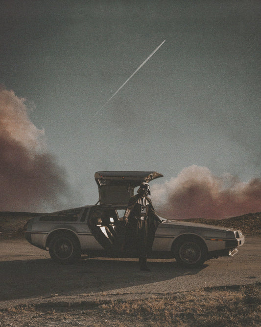 Darth & the Delorean Fine Art Print