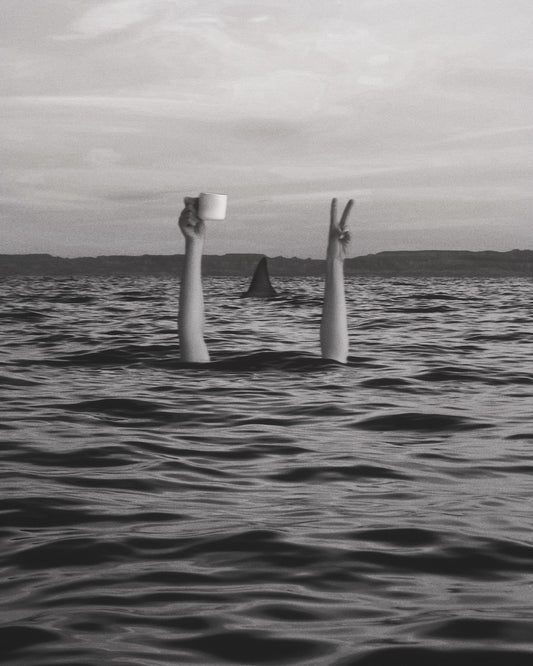 Staying Positive (and Caffeinated) While I Drown Fine Art Print