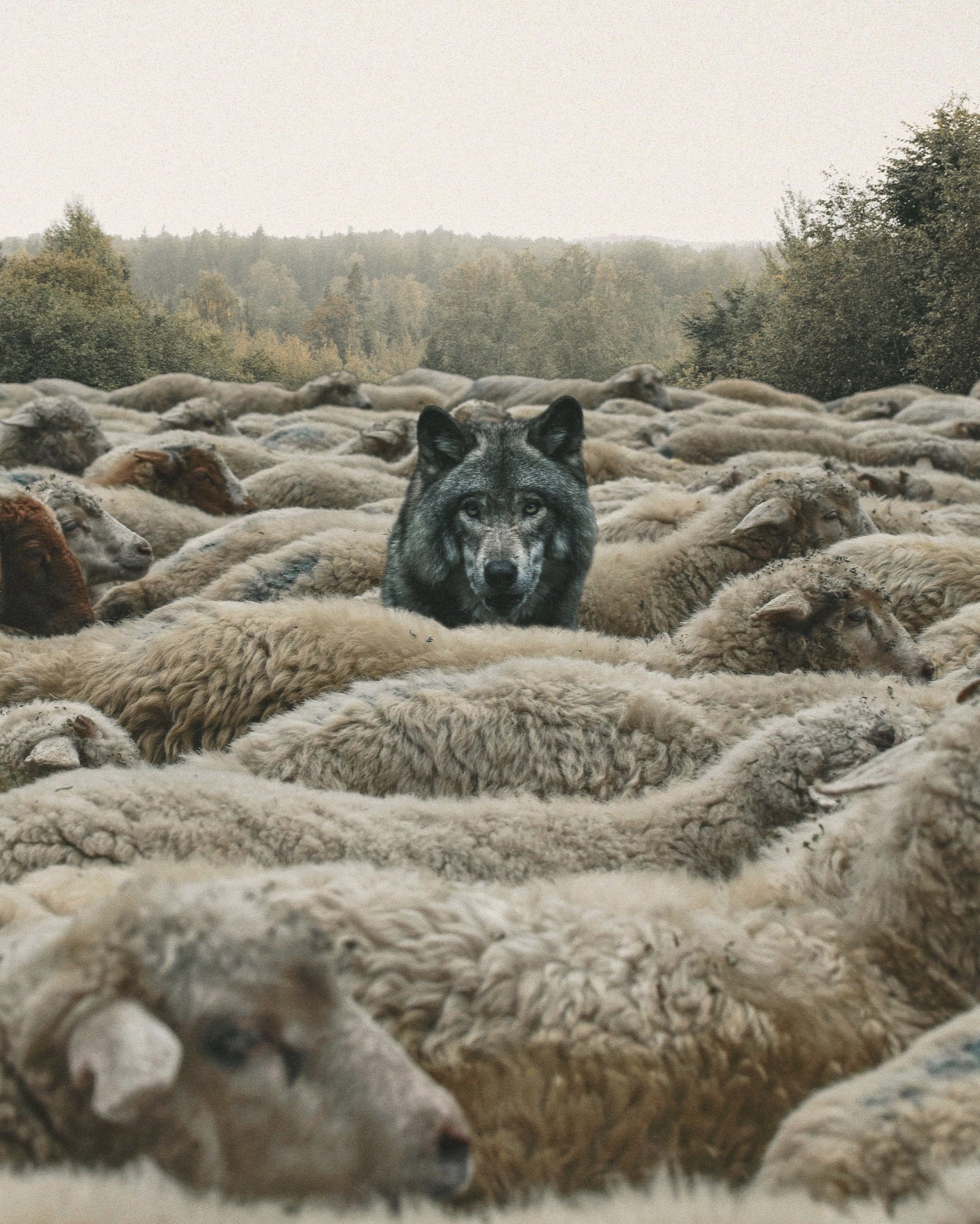 Wolf Among Sheep Fine Art Print