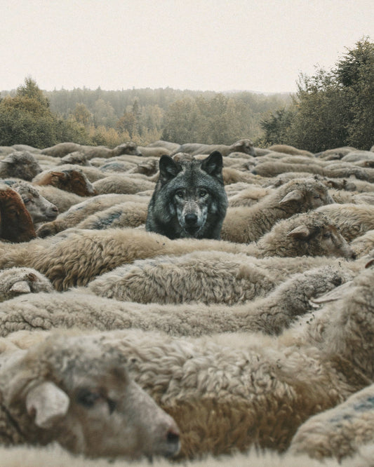 Wolf Among Sheep Fine Art Print