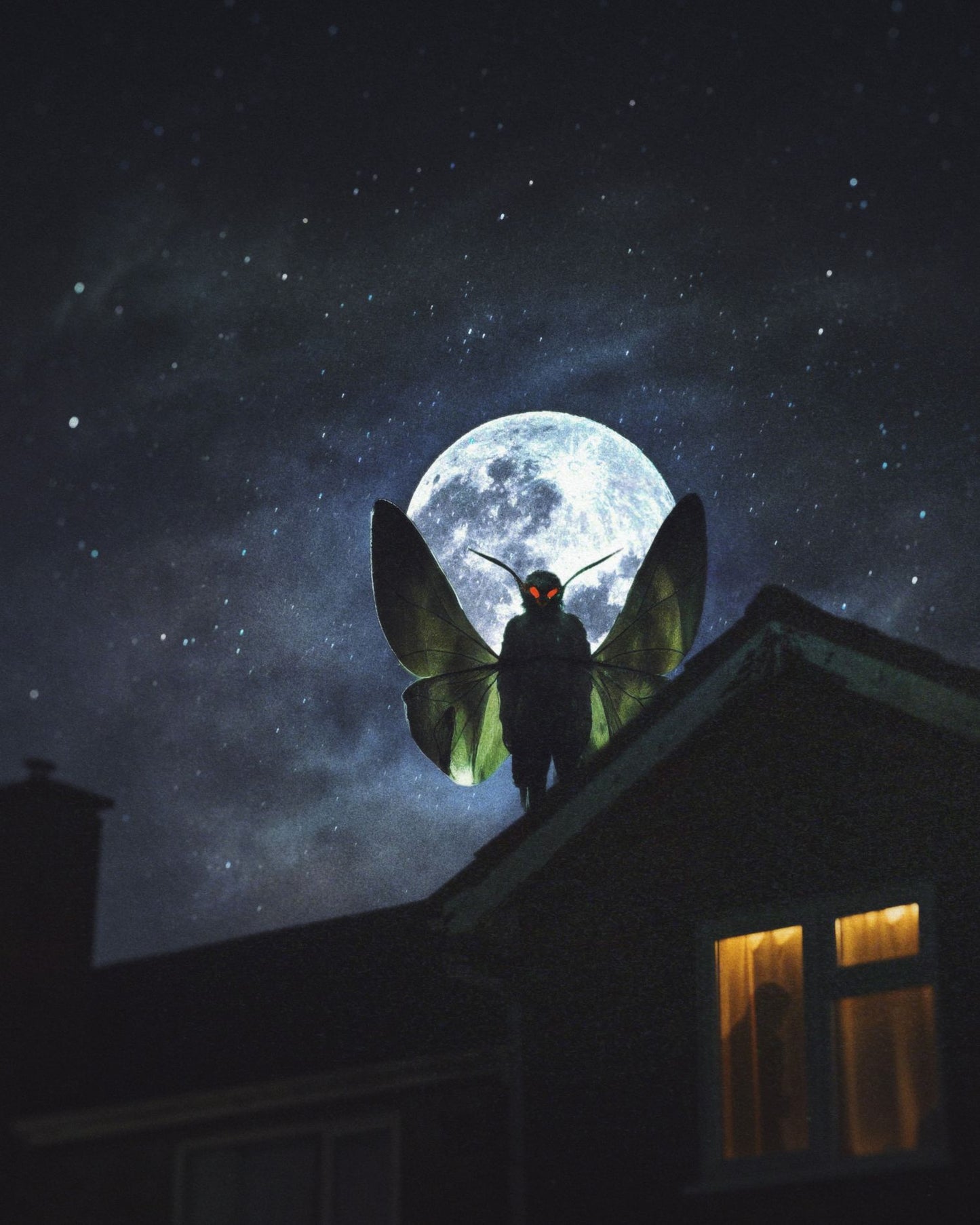 The Visit of the Mothman Fine Art Print