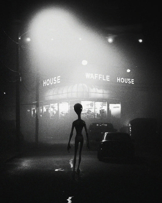 Lights Over The Waffle House Fine Art Print - Cult Class Art Shop
