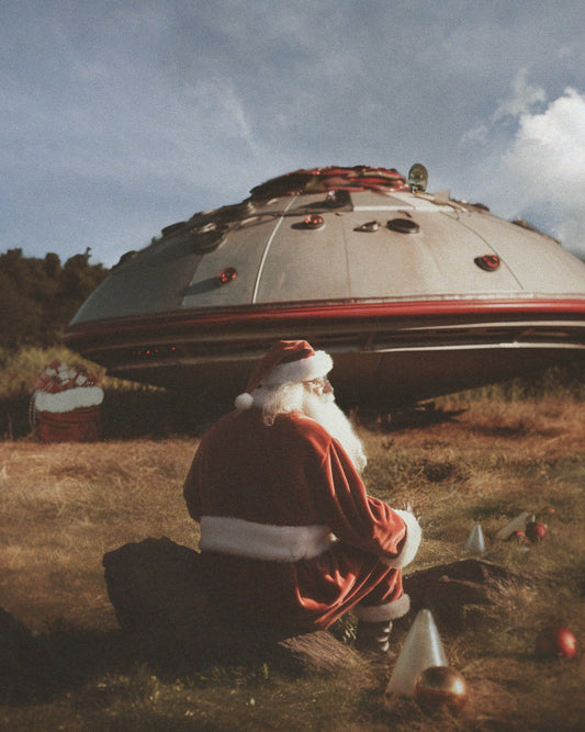 When Santa's UFO Broke Down Fine Art Print - Cult Class Art Shop